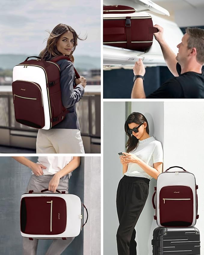 LOVEVOOK Large Travel Backpack for Women & Men, 40L Carry on Backpack for Airplanes, TSA Personal Item Travel Bag fits 17" Laptop, Waterproof Travel Essentials Airline Approved with 3 Packing Cubes - Image 6