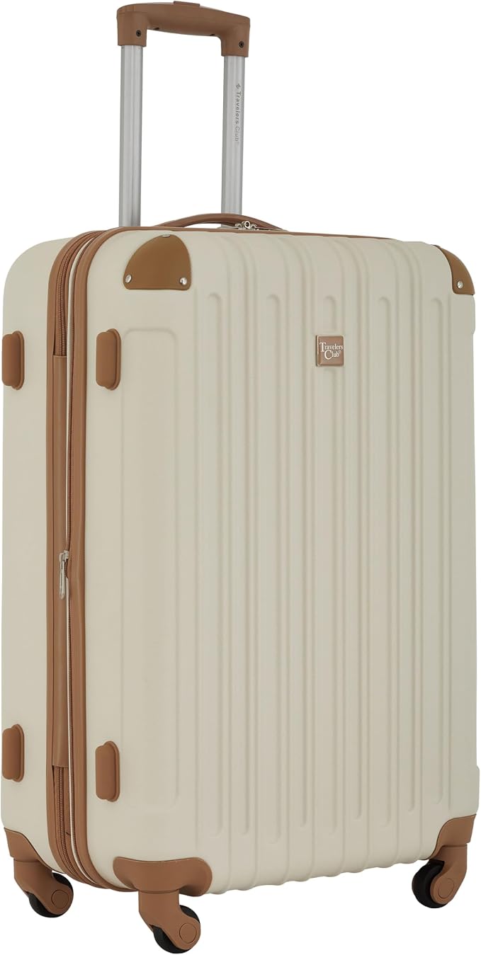 Travelers Club Midtown Hardside 4-Piece Luggage Travel Set, Vanilla - Image 3
