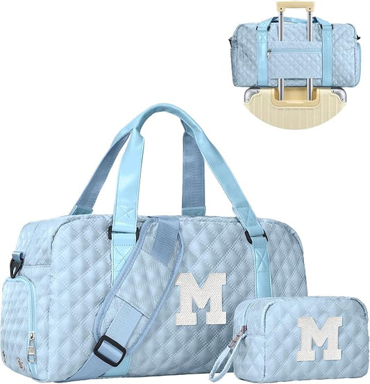 Personalized Duffle Bag Women Girls Gift: Letter Carry on bags, Dance Cheer bag Sports for Girl, Kid Gymnastics Bags, Birthday Gifts for Women Girls Kids Teens Mom Teacher by Elilier
