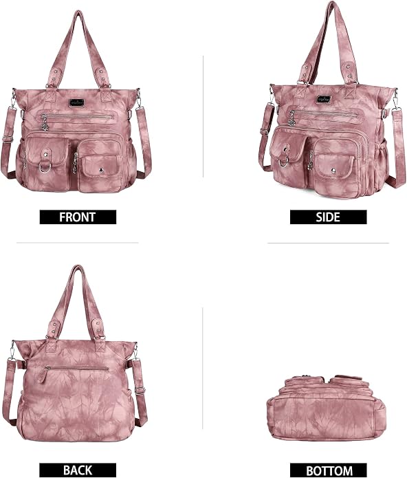 Angelkiss Purses Handbags for Women PU Tote Satchel Bags for Women Pockets Shoulder Bags… | PU - Image 4