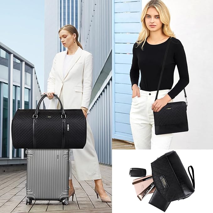 Convertible 2-in-1 Garment Bags for Travel, Carry On Garment Duffle Bag With Shoe Compartment Large Weekender Bag for Women Men Hanging Suitcase Suit Travel Duffel Overnight Bags 4pcs Set - Image 6
