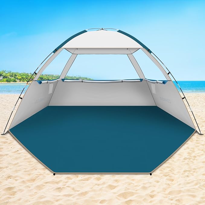 COMMOUDS Beach Tent Sun Shelter for 3/4/6/8 Person, UPF 50+ UV Protection Beach Shade Canopy Tent, Lightweight, Easy Set Up and Carry by COMMOUDS