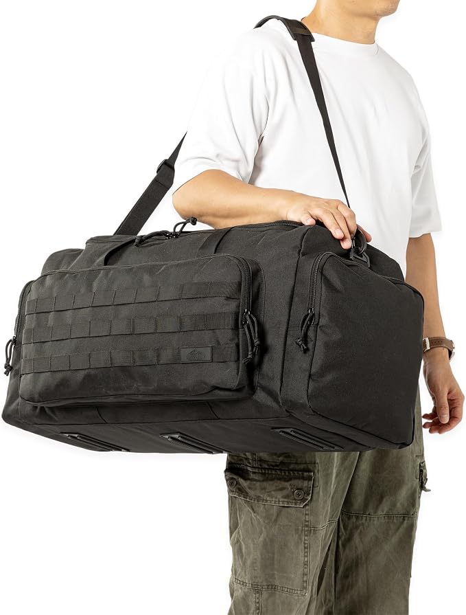 APRILBAY Super Quality 60L Large Duffel Travel Bag Luggage Foldable Bag Cargo Sport Gear Equipment Skiing Hardware Bag Heavy Duty& Durable(Black) - Image 2