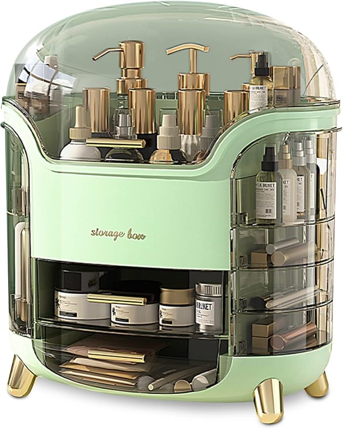 Omeily Upgrade Large Makeup Organizer Countertop Vanity Organizer Cosmetic Organizer Makeup Storage Box Bathroom Counter Organizer Perfume Skincare Organizers Gift Women Clear Design Easy Visibility by OmeilyBeautyLifeHall
