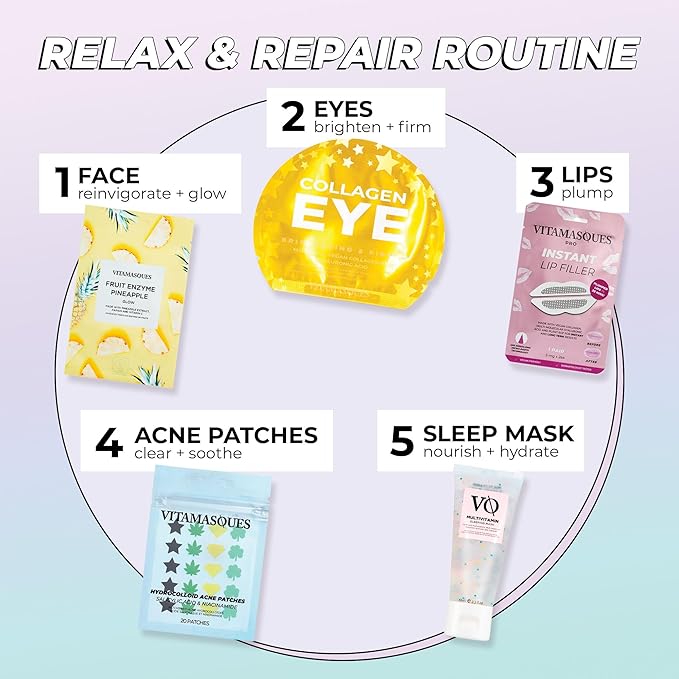 Vitamasques Pineapple Face Sheet Mask 7 Pack - Korean Skin Care Facial Mask Boost Skins Natural & Dewy Glow with Vitamin C, Hyaluronic Acid, and Pineapple Extracts