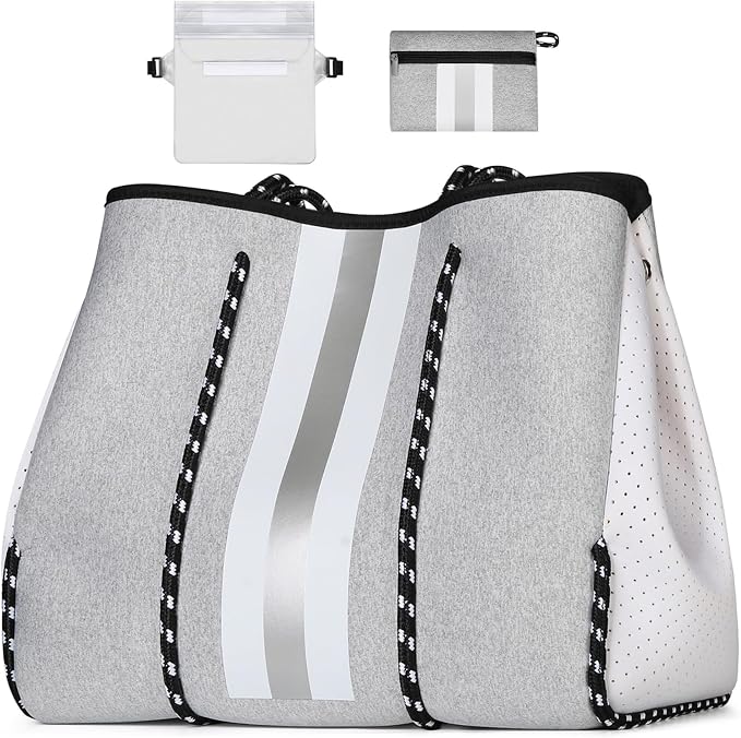 IBFUN Neoprene Bag, Large Multipurpose Beach Bag Neoprene Tote Bag with Inner Pocket for Women/Pool by IBFUN