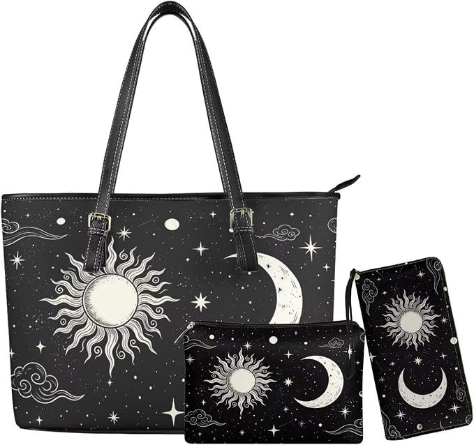 Women Purse Handbags Wallet Sets Leather Shoulder Tote Bag for Women,Top Handle Purse with Wrist Wallet Bag by Unknown