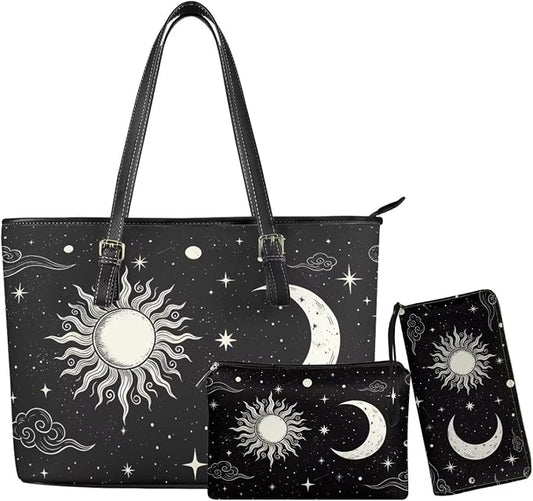 Women Purse Handbags Wallet Sets Leather Shoulder Tote Bag for Women,Top Handle Purse with Wrist Wallet Bag by Unknown