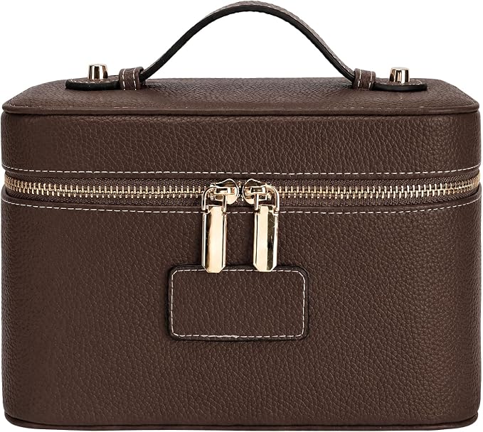 Makeup Case for Women, Leather Makeup Bag Cosmetic Case with Removable Divider, Large Capacity Waterproof Portable Travel Toiletry Make up Organizer Case by idoltimes