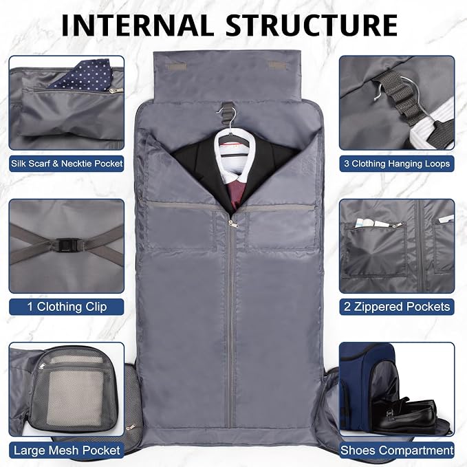 ATRIPACK Duffle Bag for Men,Tactical Duffle Bags for Travel,55L Large Capacity Convertible Garment Bag With Shoes Compartment, Multi-functional Gym Bags Suit Bag for Traveling Workout Business Trip - Image 4