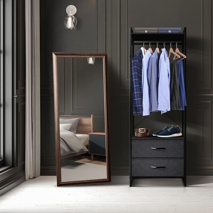 Sorbus Clothing Rack with Drawers - Clothes Stand Dresser - Wood Top, Steel Frame, & Fabric Drawers - Tall Closet Storage Organizer - Garment Rack for Hanging Shirts, Dresses, & Jackets - Image 5