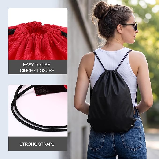Shappy 160 Pcs Drawstring Backpack Bulk Sports Gym Cinch Bag Polyester String Bag for Men Women (4 Colors) - Image 2