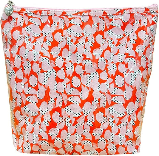 Jacaranda Living Large Cosmetic Bag – Water-Resistant Makeup Bag with PVC-Lined Interior, Easy to Clean Travel Toiletry Bag, Pebble Polka Dot by JacarandaLiving