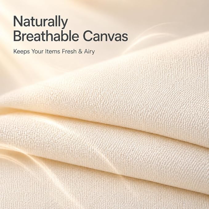 4 Pack Large Canvas Comforter Storage Bags Closet Organizer for Clothes Sweater Clothes Organizer with Dual Zipper Three Carrying Handles for Blanket Closet Storage Container - Image 5