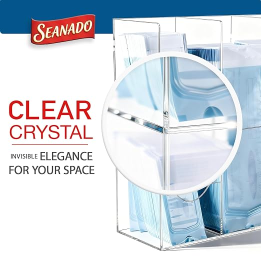 SEANADO Sterilization Pouch Organizer – 4-Compartment Acrylic Dispenser Holder, Wall Mount or Desktop Rack for All Size Sterilization Pouches - Image 3