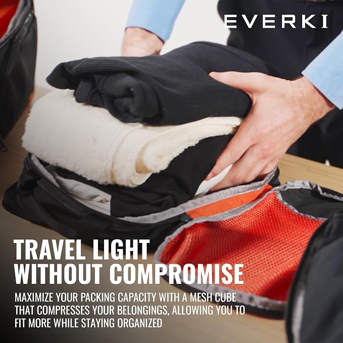 EVERKI Compression Packing Cube – 9L Lightweight Compressible Mesh Packing Cubes for Travel, Durable & Compressed Travel Organizer for Luggage, Backpack & Suitcase, Premium Compression Bags, Medium - Image 7