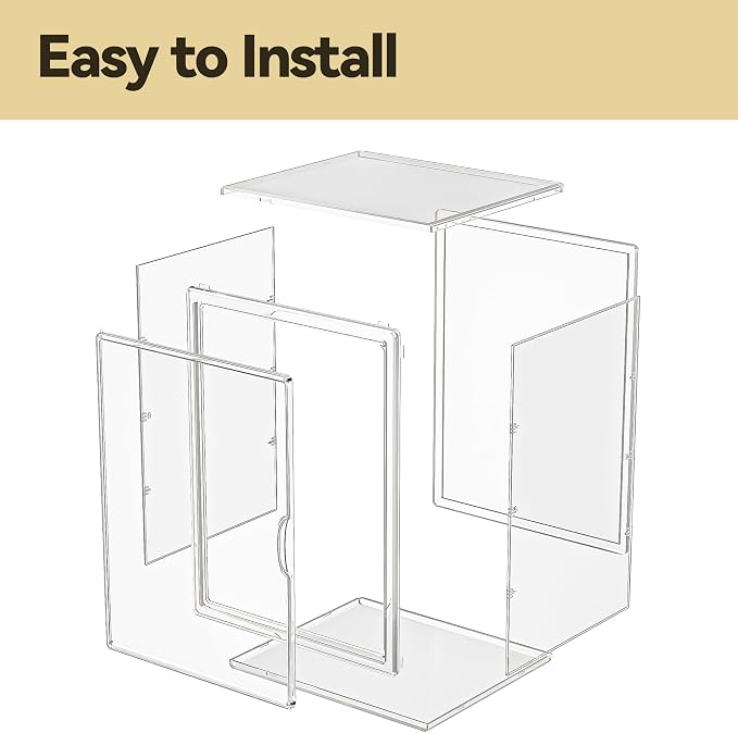 15.75''x11.81''x9.84'' XX-Large Clear Shoe Storage Boxes with Divider, Stackable Plastic Boot Boxes with Magnetic Door, Acrylic display case Box with Lids for Sneaker Purses Handbags Books (3) - Image 6