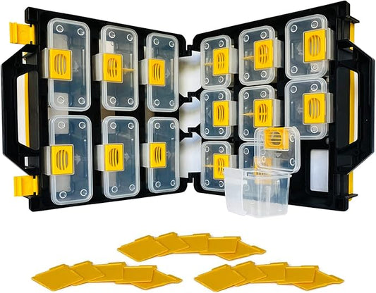 Hardware Tackle Box storage with Patented Removable Compartment Organizer and Reversible Carrying Case for Screws, Nuts and Bolts, WVE9420 by EnnovaToolsLLC