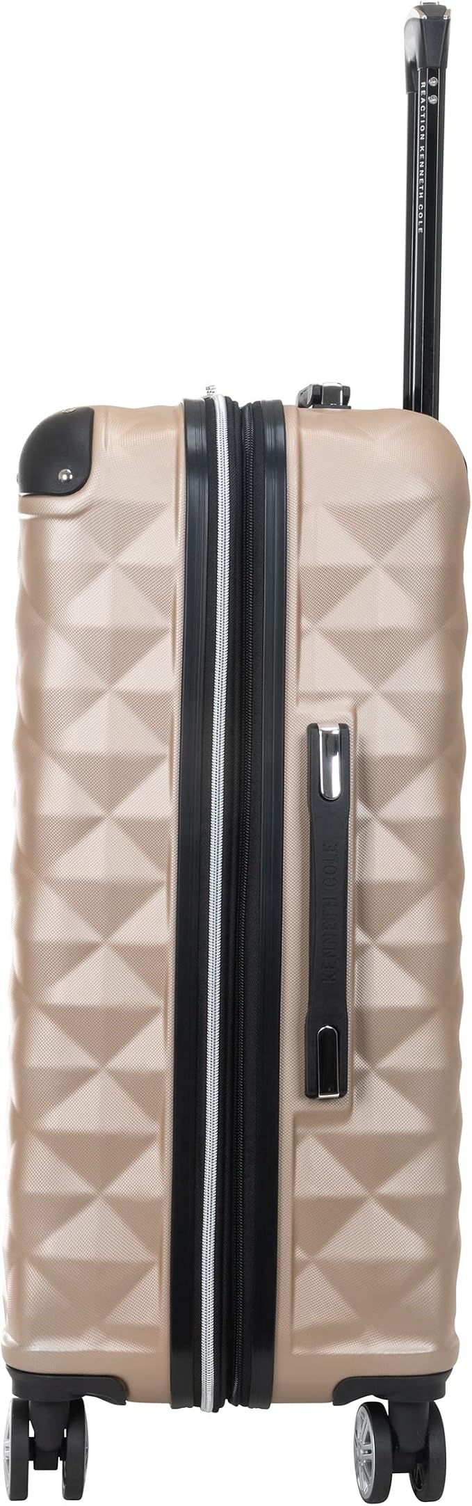 Kenneth Cole REACTION Diamond Tower Collection Lightweight Hardside Expandable 8-Wheel Spinner Travel Luggage, Rose Champagne, 24-Inch Checked - Image 11