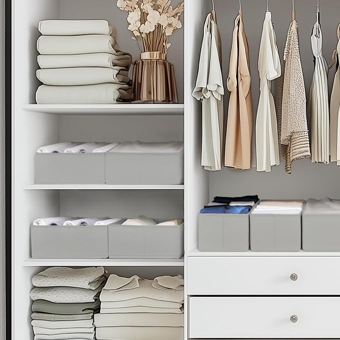 Criusia Drawer Organizer Clothes, 10 Pack Dresser Organizer for Baby Clothes, Underwear, Sock- Foldable Closet Organization and Storage Dividers Bins for Nursery, Bedroom (Grey) - Image 7