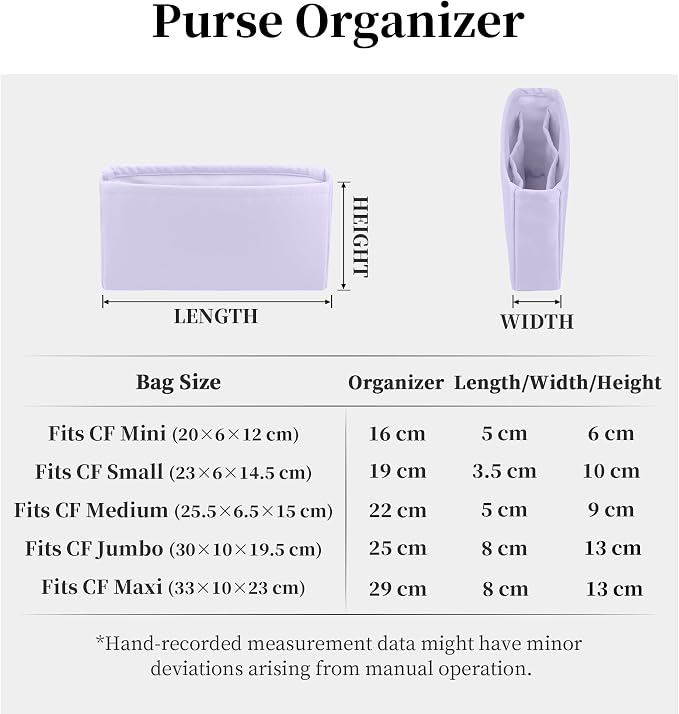 Purse Organizer Insert, Silky-Soft Lightweight Design, Multi-Pocket, Keeps Bag Organized & Protects Interior, Fits Chanel Classic Flap Small, Ideal for Travel & Daily Use(Lavender, CF Small 23) - Image 8