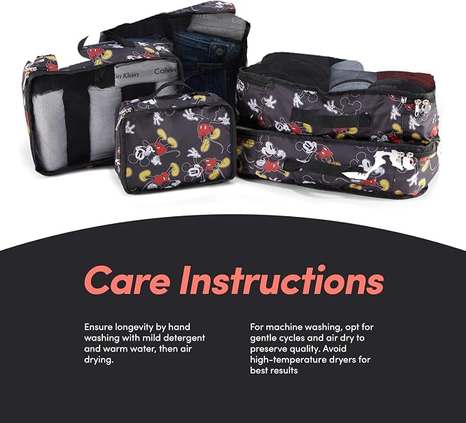 Disney Minnie Mickey Stitch Packing Cubes - Winnie the Pooh, Princess Cinderella, Cars, Toy Story 5 Piece Packing Cubes Compression - Travel Essential - Luggage Suitcase Organizer Set - Image 7