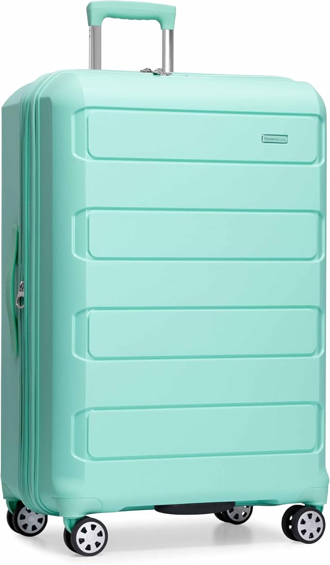 Traveler's Choice Pagosa Hardshell Expandable Luggage with Spinner Wheels, Mint, 30-Inch Large by TravelersChoice