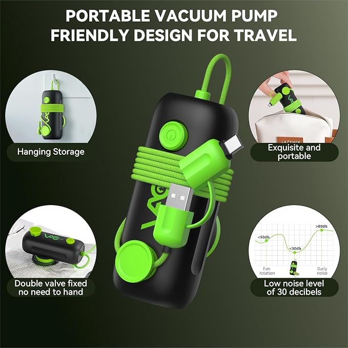 Vacuum Bags for Travel - USB Electric Pump, 9 Pack Carry-on Size Vacuum Seal Bags for Clothing - Space Saver Vacuum Storage Bags for Luggage, Travel Essentials. - Image 6