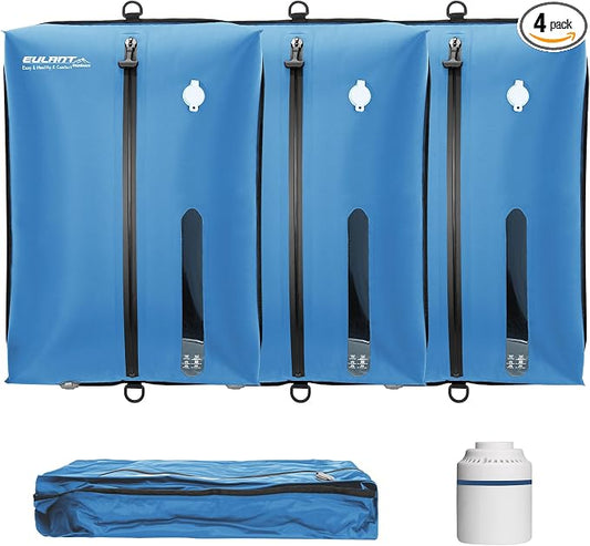 Eulant Travel Vacuum Bags with Pump,Professional IPX8 Waterproof Vacuum Compression Bag for Carry-On Suitcase & Travel Backpack,Space Saver Bags Packing Organizers(3 Pack,Blue) by EULANT