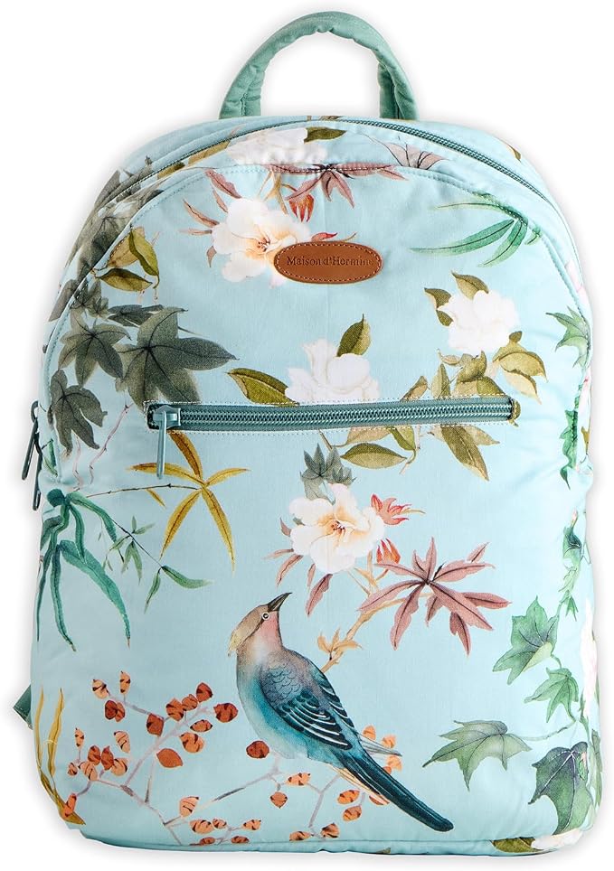 Maison d' Hermine Backpack for Women Men Cotton Shoulder Multipurpose Rucksack with Small Pouch Lightweight Multi Pocket Bag for Travel Work Beach Perfect for Spring Summer (Hokuzai - Blue) by MaisondHermine