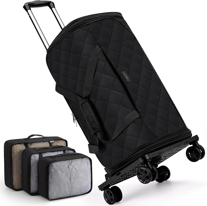 Rolling Garment Bags for Travel - Carry on Convertible Garment Duffle Bags with Wheels for Men Women, 4 in 1 Large Travel Duffel Bags with Shoes Compartment Hanging Suit Dress Weekender Bag 4pcs Set by IBFUN