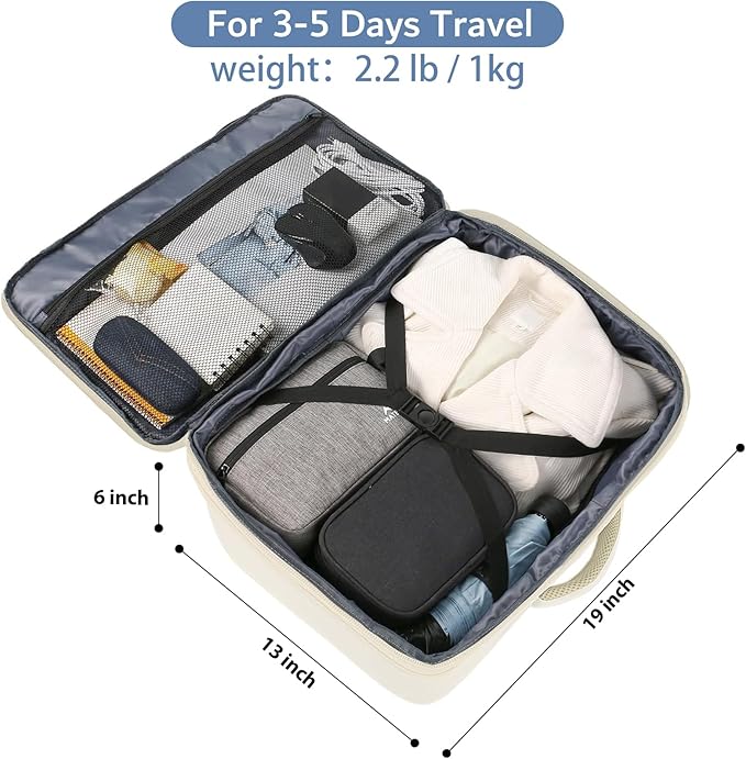 MATEIN Large Travel Backpack Women, Lightweight Carry on Backpack & Hidden Shoulder Straps, Waterproof Anti-Theft Daypack for Flight, Expandable Hiking Weekend Daypack, Travelling Gifts, Beige | Expandable Weekender Daypack, Large Capacity, Adjustable ... - Image 3