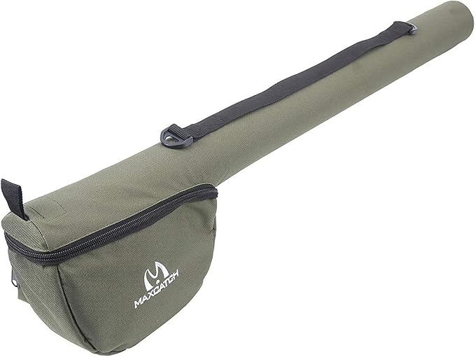 M MAXIMUMCATCH Maxcatch Fly Fishing Rod Case with Reel Pouch, Complete Protection Bag, For 9FT 2/4 Pieces Rod, Single (Green, 9' 4sec) by Maxcatch