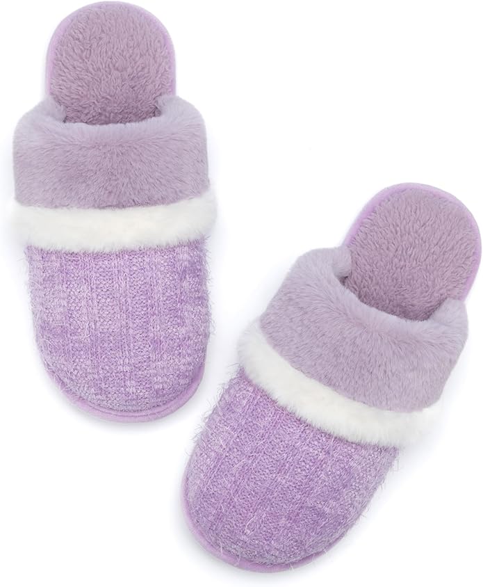 MAXTOP Womens Cozy Memory Foam Slippers Soft Warm Slip On Faux Fur House Slippers,Anti-Skid Rubber Sole,Creative Gifts for Women Mom Girlfriend