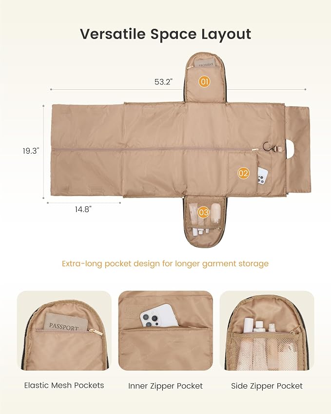 LOVEVOOK Garment Bags for Travel,Convertible Garment Bag for Women with Shoe Pouch,Carry on Duffel Bag with Toiletry Bag, 2 in 1 Hanging Suitcase Suit Bag,Waterproof Weekender Bags for Business Trip - Image 4