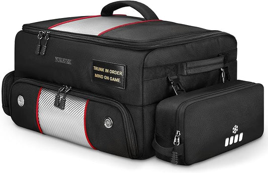 YOREPEK Upgraded Golf Trunk Organizer, Golf Gifts for Men, with Removable Insulated Pouch&Dust-Proof Protective Layer, Multi-Compartment fits 2 Pairs of Shoes, Golf Accessories by YOREPEK