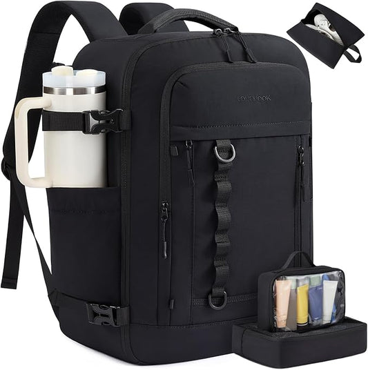 LOVEVOOK 40L Travel Backpack for Men Women, Waterproof Carry On Backpack for Work & Travel, Flight Approved Personal Item with 3 Packing Cubes, TSA Bag Fits 17.3" Laptop,Black by LOVEVOOK