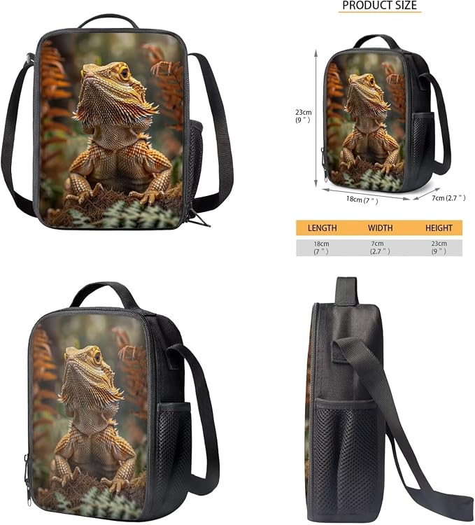 Dragon Lizard Backpack for Kids Boys Backpack with Lunch Box Water Bottle Pouch and Big Pencil Case 4PCS Set Bookbag with Compartments 17 inch Sturdy School Bag Kids Back to School Essentials - Image 5