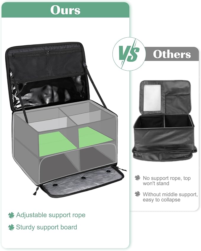 Golf Trunk Organizer, Waterproof Car Golf Locker with Separate Ventilated Compartment for 2 Pair Shoes, Golf Storage for Balls, Tees, Cap, Clothes, Gloves, Accessories, Gifts for Men, Women - Image 6