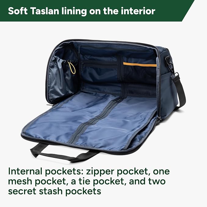 Halfday Convertible 2-in-1 Premium Garment Duffel Weekender Bag 40L: Wrinkle-Free Travel (Hanging Suit Compartment, Shoe Pockets, Trolley Sleeve), Balistic Nylon Carry-on, Pacific - Image 3
