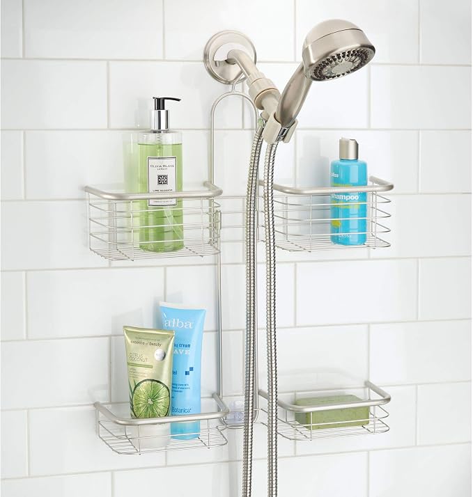 iDesign Hanging Handheld Shower Hose Caddy, Satin | Storage for Shampoo, Conditioner, Body Wash - Image 2