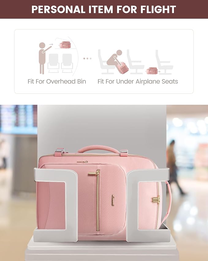 LOVEVOOK 40L Travel Backpack Flight Approved Carry on Backpack,3 Packing Cubes,Waterproof Personal Item Travel Bag,TSA Carry on Luggage Suitcase Travel Essentials,Gifts for Women & Men,fits 17" Laptop - Image 4