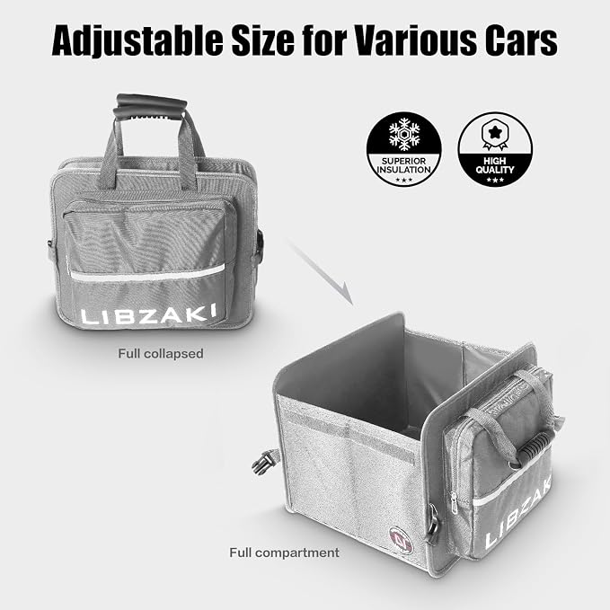 LIBZAKI Car Trunk Storage Organizer, Collapsible Trunk Storage Box for Car Truck SUV-Gray - Image 3