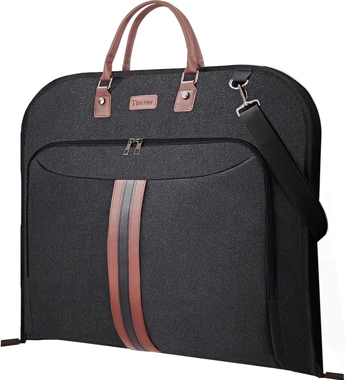 BALEINE Travel Garment Bag, Travel Suit Bag for Men, Water Resistant Carry on Garment Bag for Hanging Clothes, Garment Duffel Bag for Travel Business (Black, 42") by BALEINE