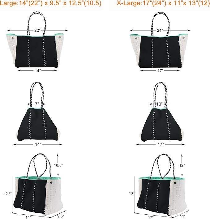 QOGiR Neoprene Multipurpose Beach Bag Tote with Inner Zipper Pocket … … … … - Image 5