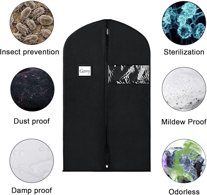 Univivi 16 Pack Suit Bags Garment Bag for Men Storage 40-inch Clothes Cover with Clear Window and ID Card Holder for Suit Jacket, Skirt, Shirt and Coat - Image 4