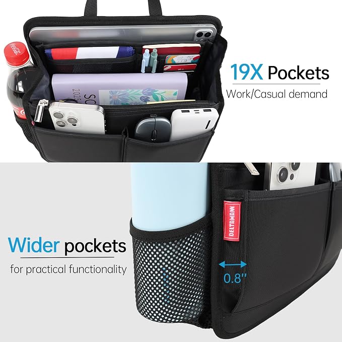 Small Rugged Organizer Insert for Briefcase Tote Shoulder Messenger Bag-19 Pockets,Padded Water-repellent Nylon-Mix - Image 6
