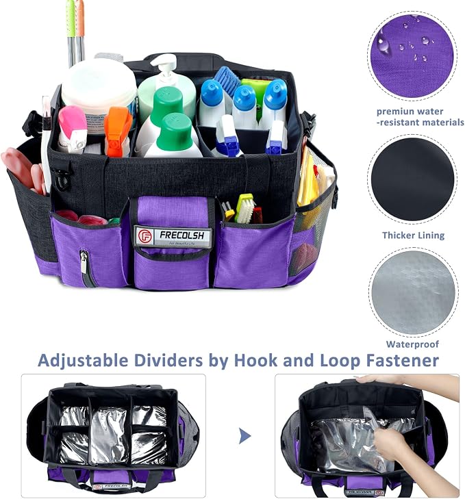 Cleaning Caddy for Cleaning Suppliers Organizer with Pockets for House Cleaning Essentials, Cleaning Organizer, Wearable Cleaing Bag Tote, Storage Caddy for Housekeeping - Image 3