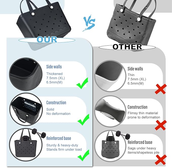 Rubber Beach Tote Bag Waterproof Tip-Proof Outdoor Tote Bag for the Beach Boat Pool Sports - Image 8