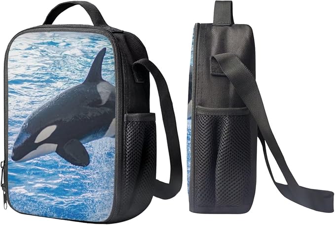 Girls Boys School Backpack with Lunch Box Pencil Case Comfy Padded Lightweight Killer Whale Backpack Set Kids Cute Bookbag Insulated Lunch Bag Student Large Capacity Daypack 17 Inch - Image 4